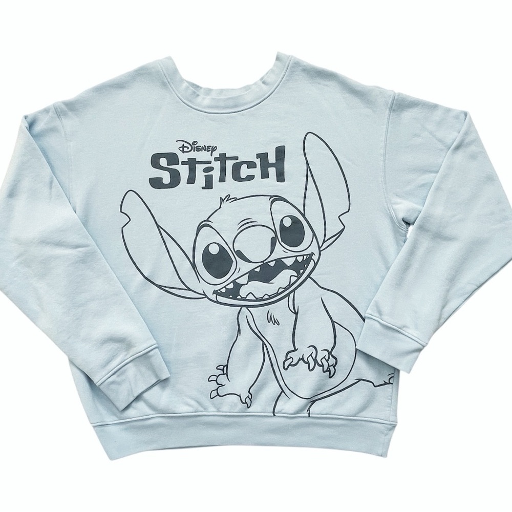 Disney Stitch Blue Crewneck Sweatshirt Size Large Lilo & Stitch